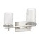 Z-Lite Grayson Vanity, 2-Light, 16 In.W x 5.75 In.L x 8.5 In.H, Brushed Nickel/Clear + Etched Opal 1949-2V-BN - alternate 6